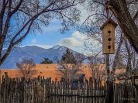 The breakfast table view of Mt. Wheeler : La Posada de Taos, Mt. Wheeler, Taos